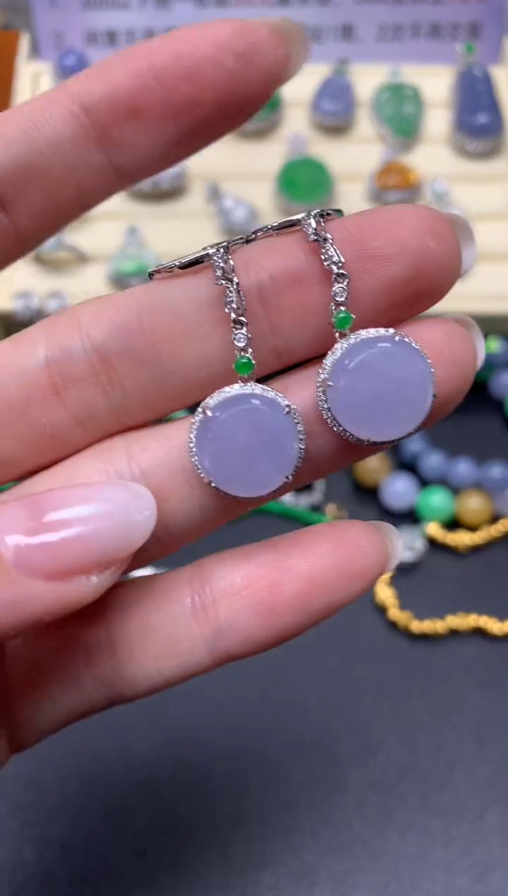 【闪购商品】翡翠耳饰18K金镶嵌耳饰|7100+710