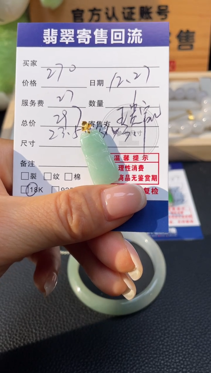 颈饰18K金镶嵌翡翠10152669