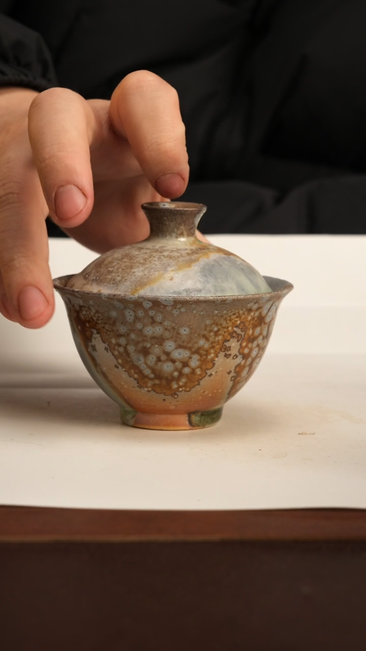 【闪购商品】杯233柴烧手工拉胚盖碗福利款