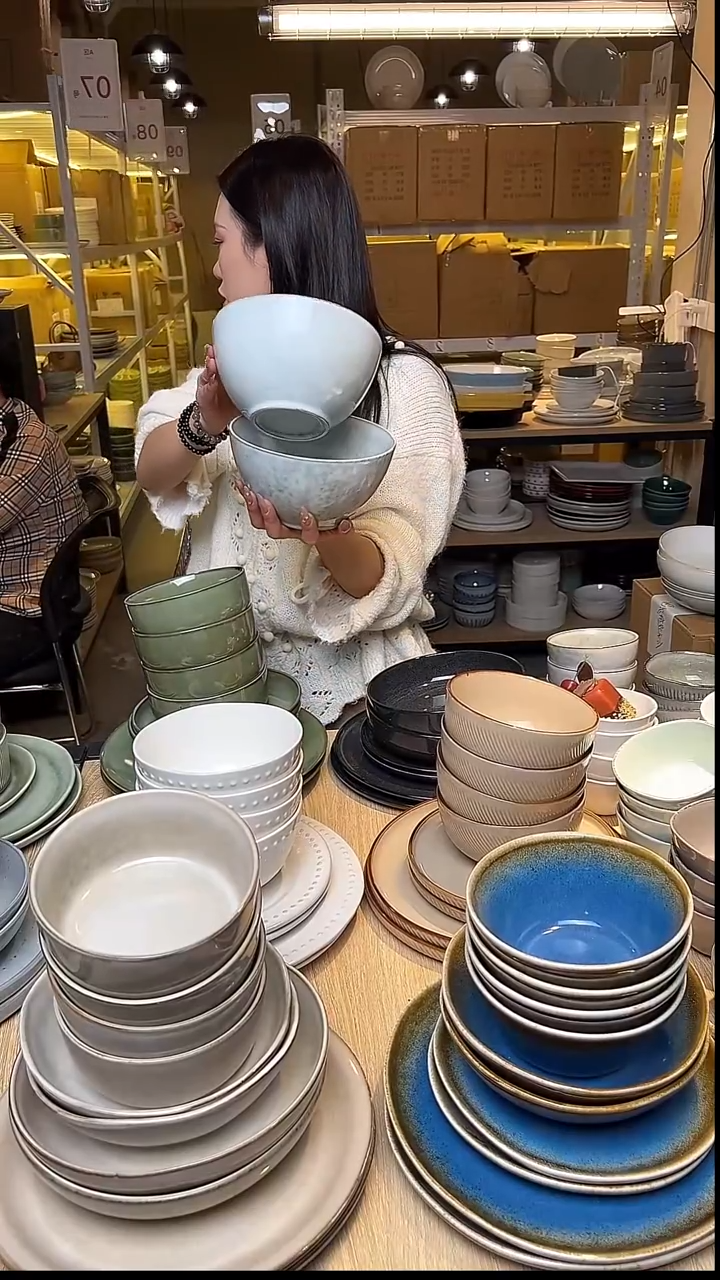 瓷178外贸尾货窑变釉下彩默外微瑕（2只装）