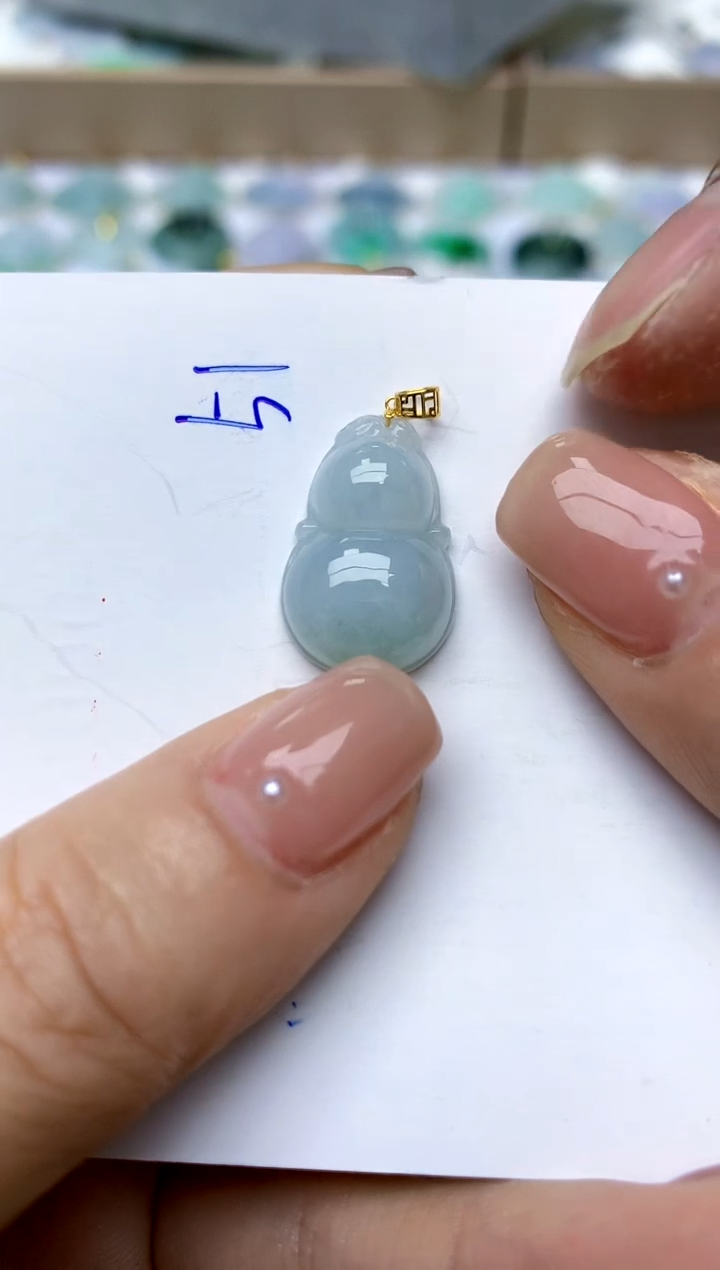 【闪购商品】翡翠颈饰18K金镶嵌51天然A货翡翠