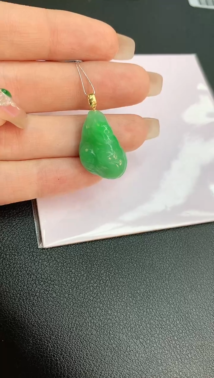 【闪购商品】翡翠颈饰18K金镶嵌赠礼盒证书 珍珍