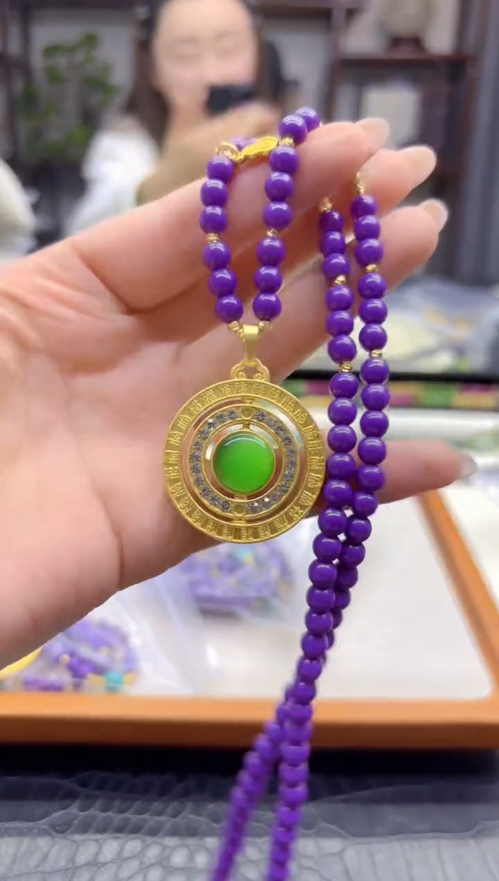 查罗石（紫龙晶）未镶嵌颈饰DIY款M859