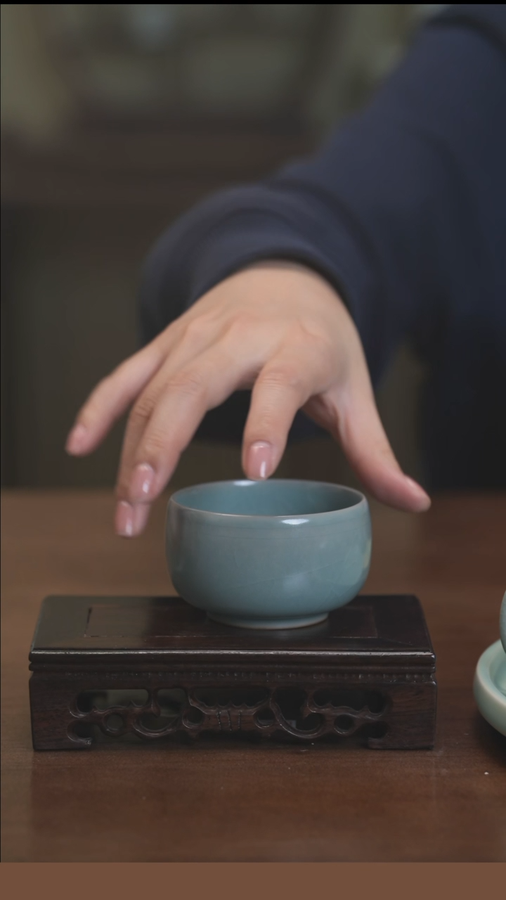 【闪购商品】清凉寺原产地仿古釉手工汝瓷罗汉杯