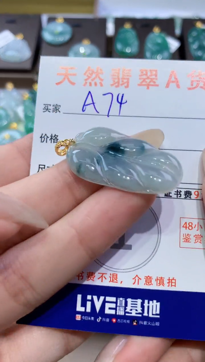 颈饰未镶嵌翡翠天然缅甸翡翠A货挂件 