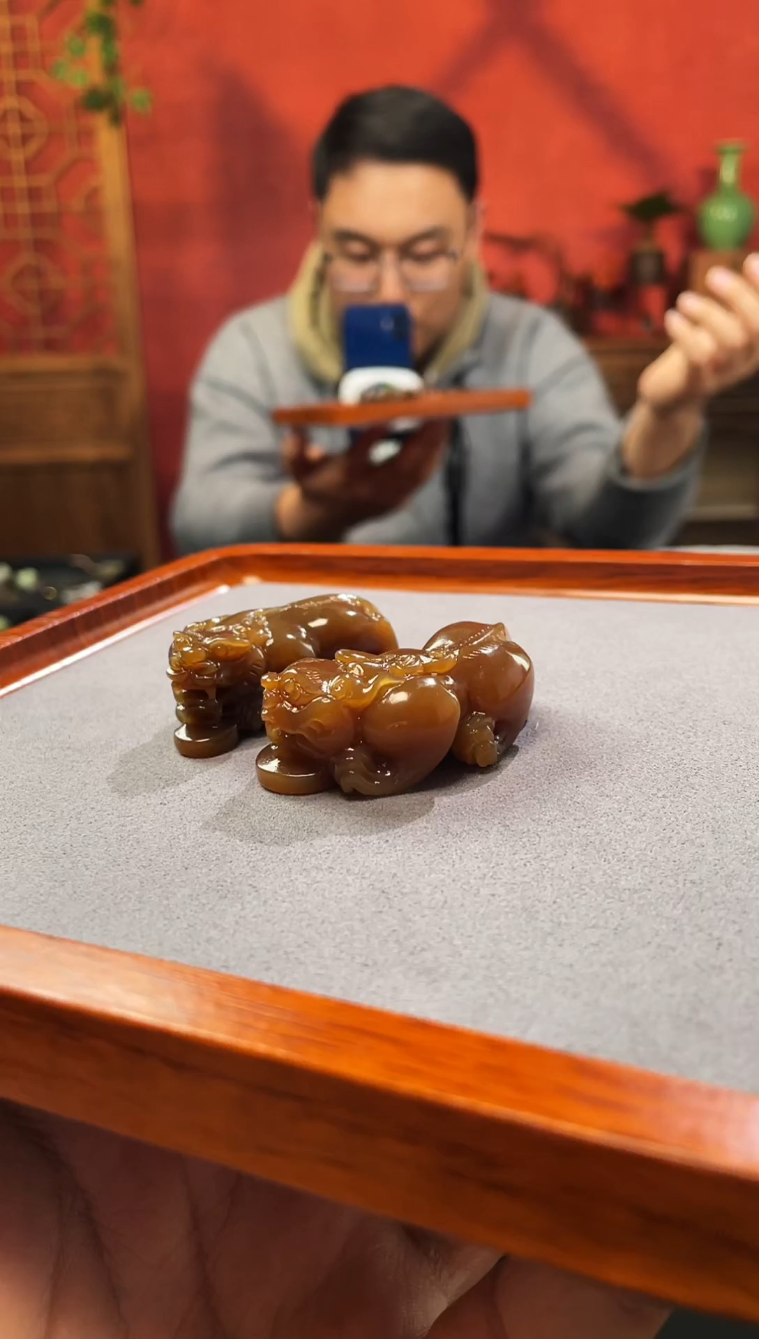 吊坠(赠链)未镶嵌和田玉貔貅一对