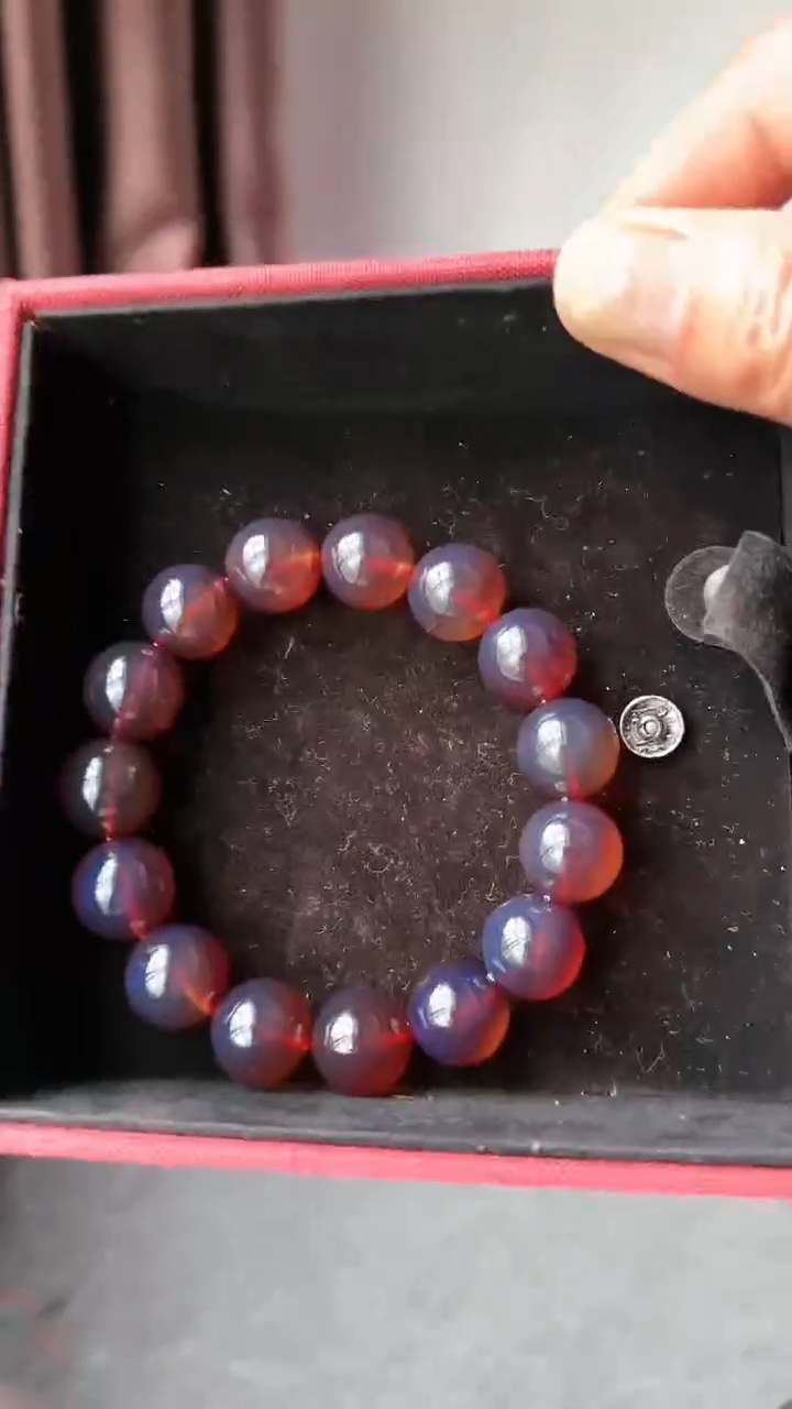 【闪购商品】琥珀手链未镶嵌规格14紫翳灵草手串#84