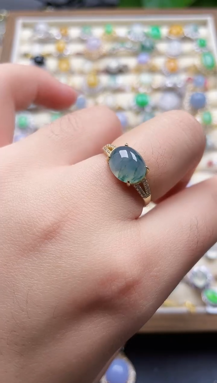 银S925镶嵌戒指翡翠32