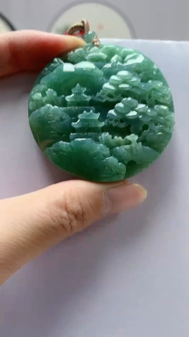 【闪购商品】定制翡翠未镶嵌4852zm-毛货挂件34