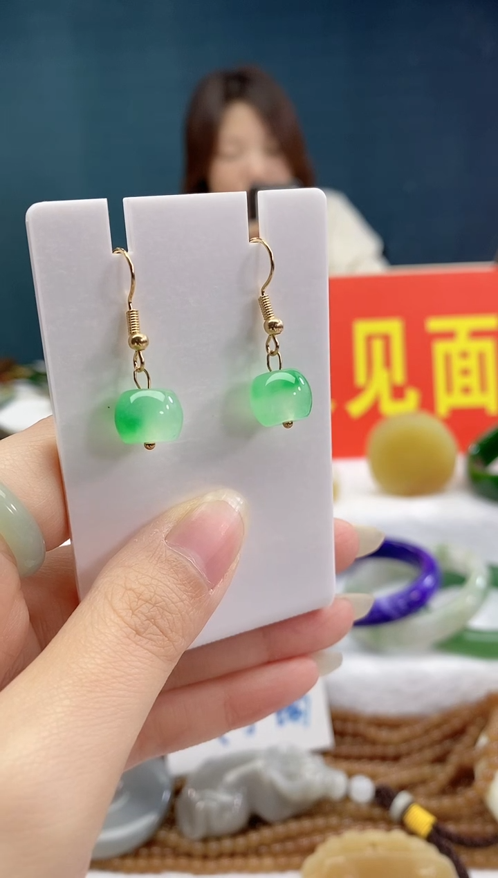 【闪购商品】翡翠耳饰银S925镶嵌822222222