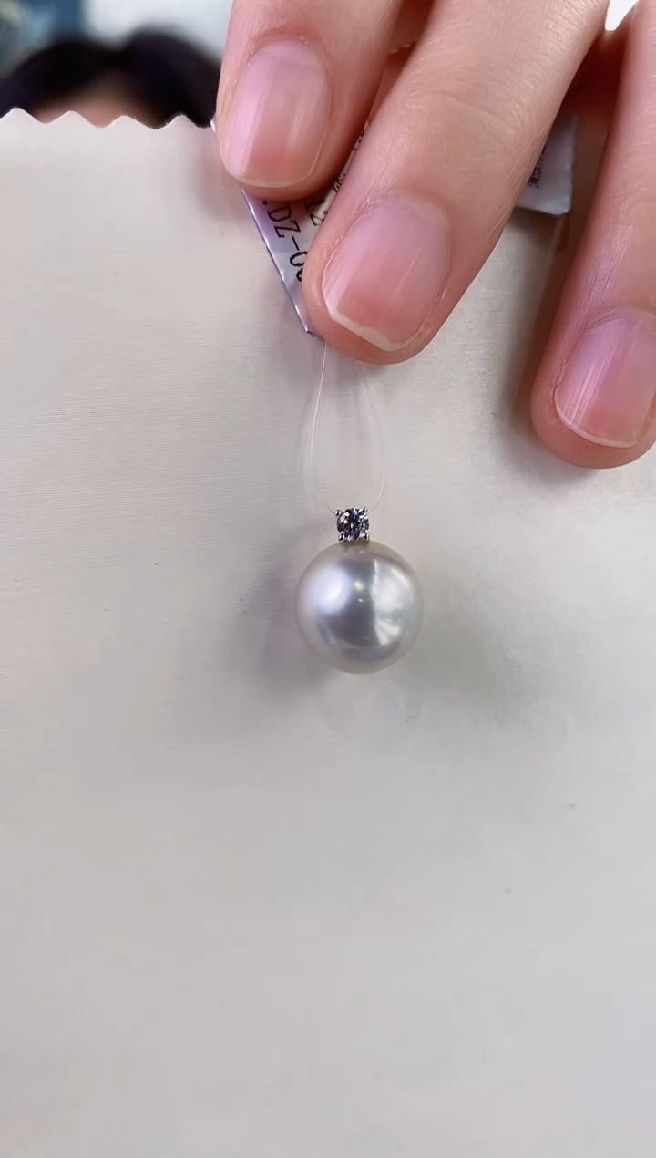 【闪购商品】海水珍珠吊坠(不含链)18K金镶嵌12-13海水珍珠吊坠