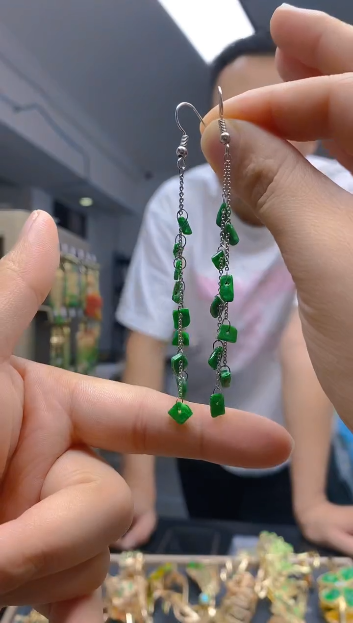 【闪购商品】翡翠耳饰银S925镶嵌399翡翠耳钩