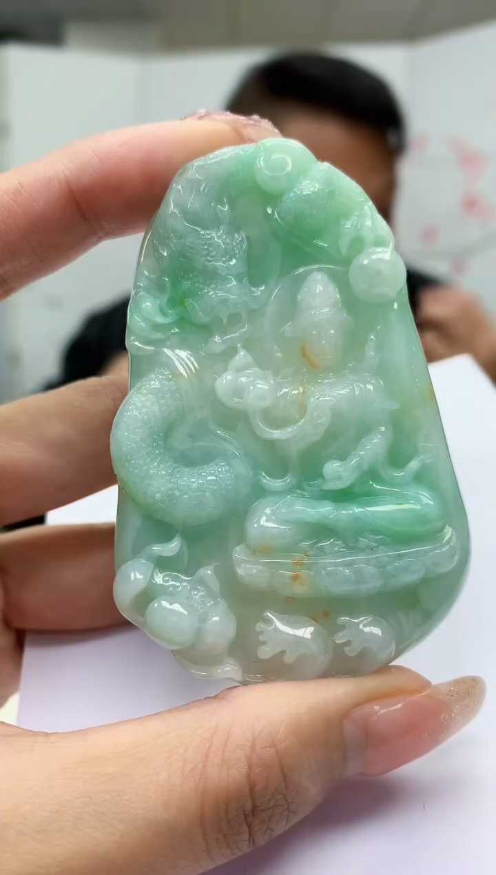 【闪购商品】定制翡翠未镶嵌4969MM-毛货挂件5