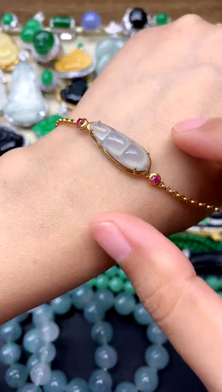 【闪购商品】翡翠手链18K金镶嵌191-中国好珍宝