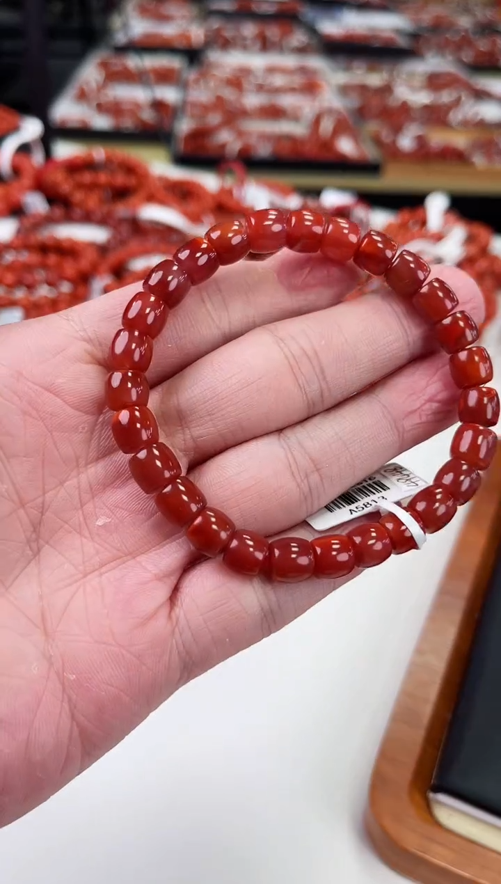 【闪购商品】南红玛瑙瓦西直切手串8+未镶嵌一个/条