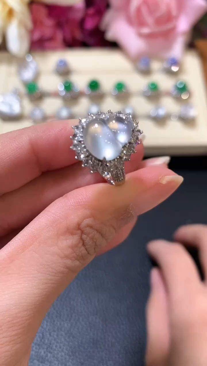 18K金镶嵌戒指翡翠z191 