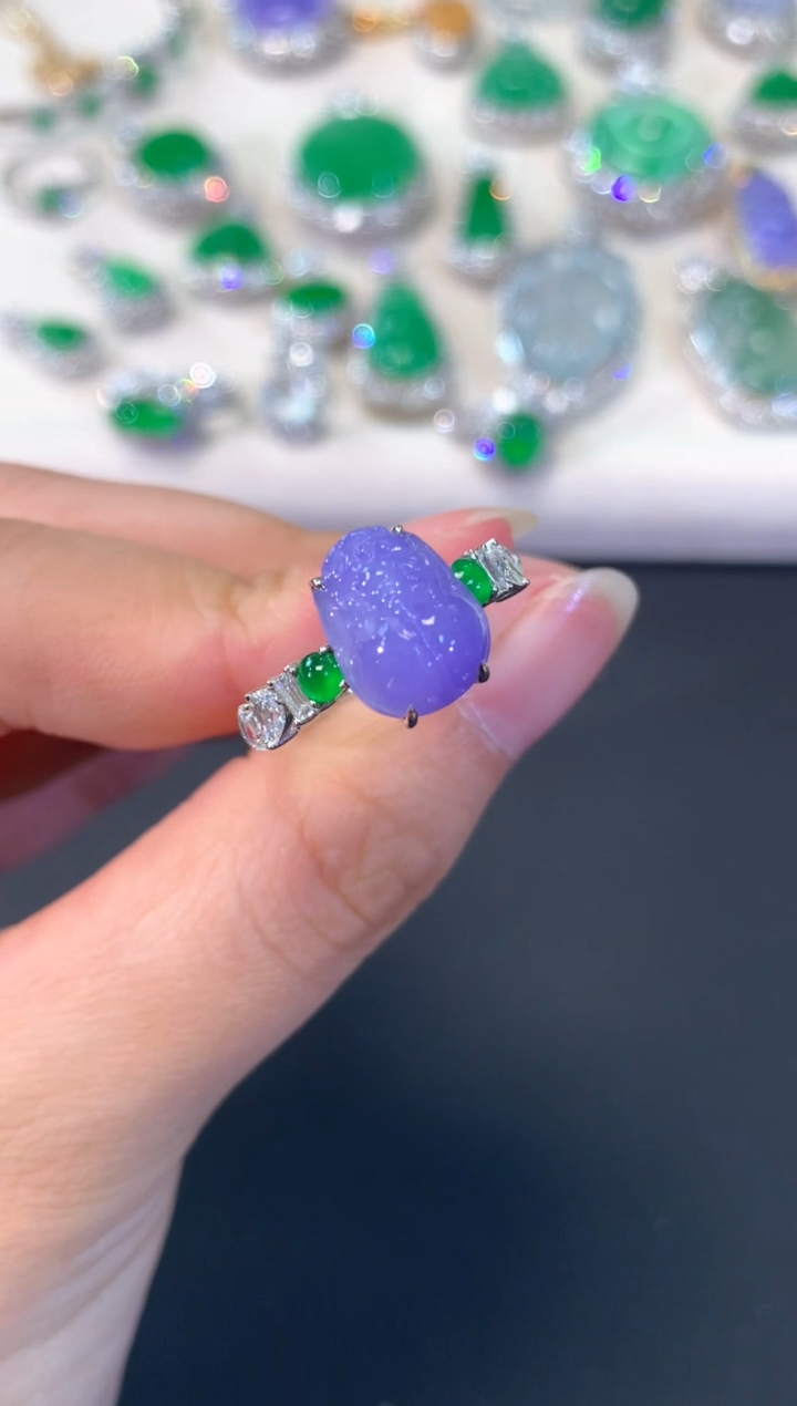 【闪购商品】翡翠戒指18K金镶嵌A61|29800