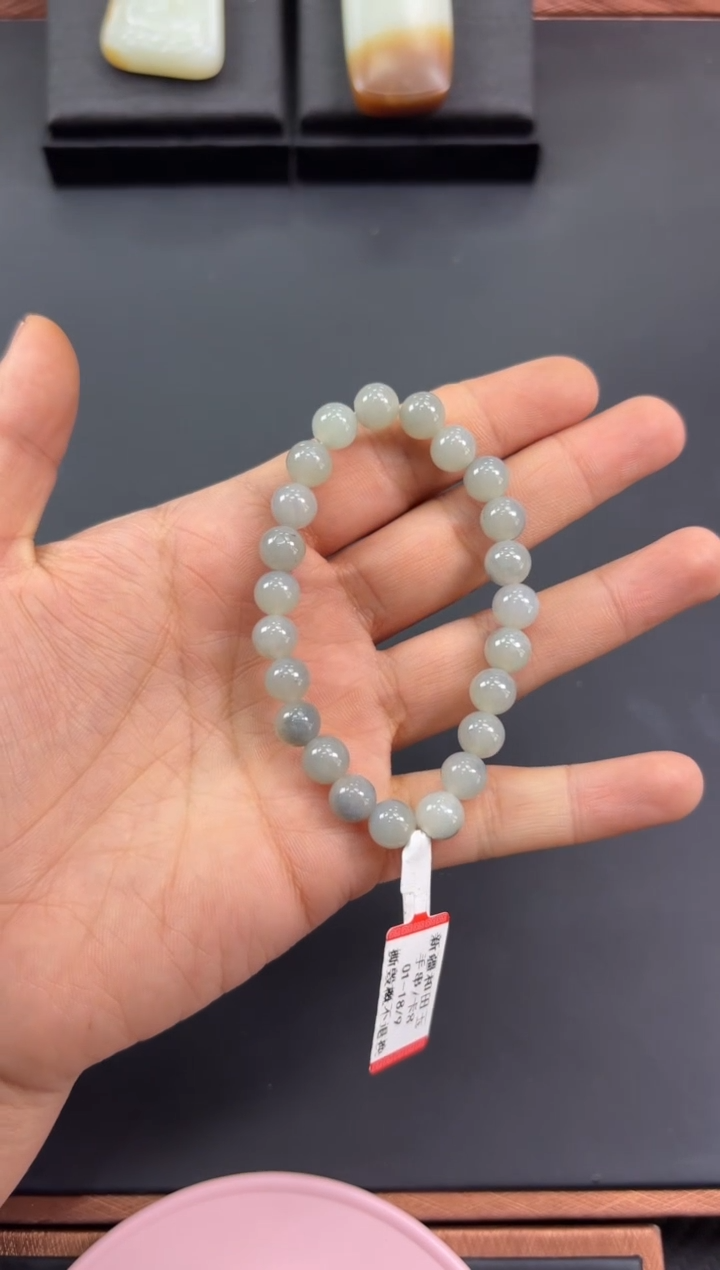 【闪购商品】和田玉手串未镶嵌若羌微色差卡8
