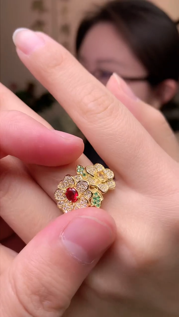 【闪购商品】蓝宝石戒指银S925镶嵌戒指