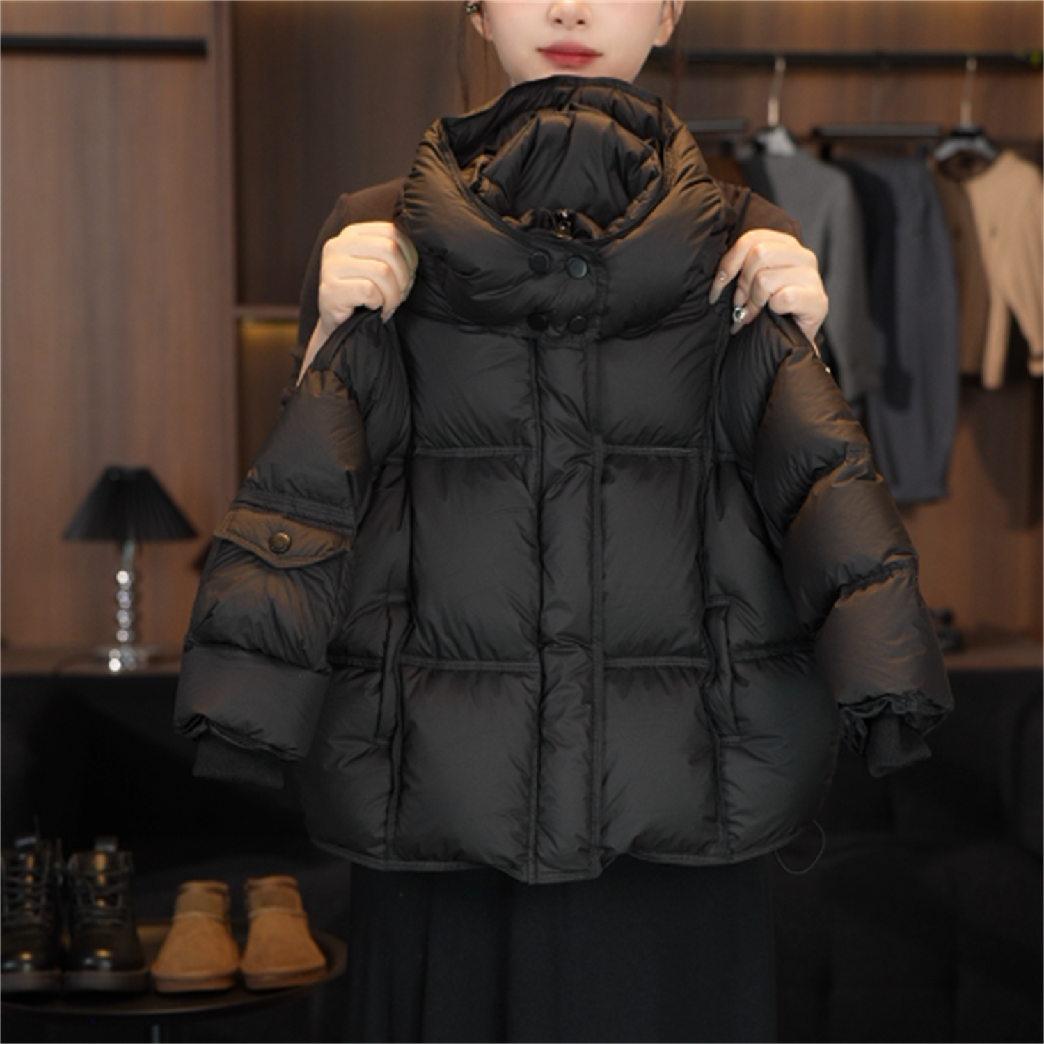 【森叔专属】2025款儿童韩版时尚双倍充绒加厚连帽白鸭绒羽绒服