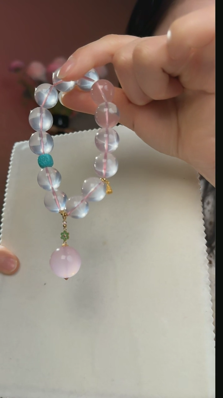 【闪购商品】水晶手串未镶嵌天然莫桑比克粉水晶手串