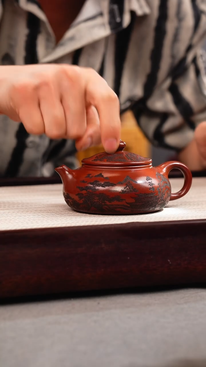 茶壶紫砂龙血砂 寒江 幽谷风