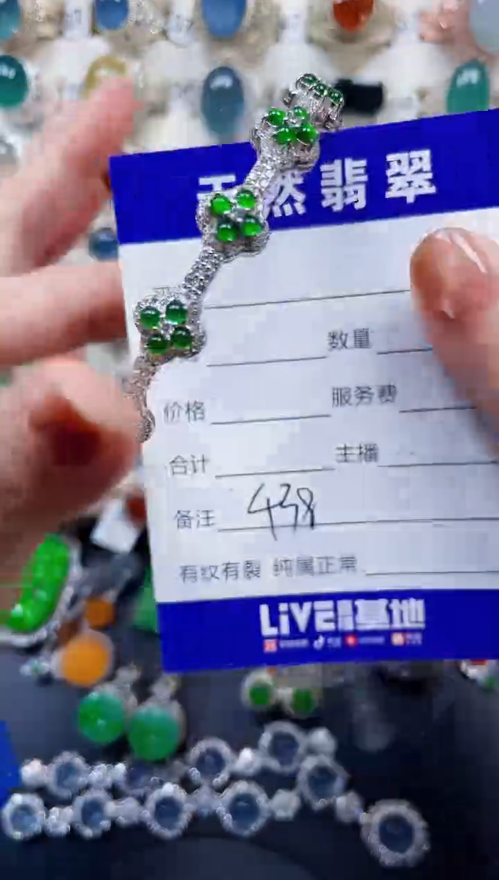 银S925镶嵌手镯翡翠438