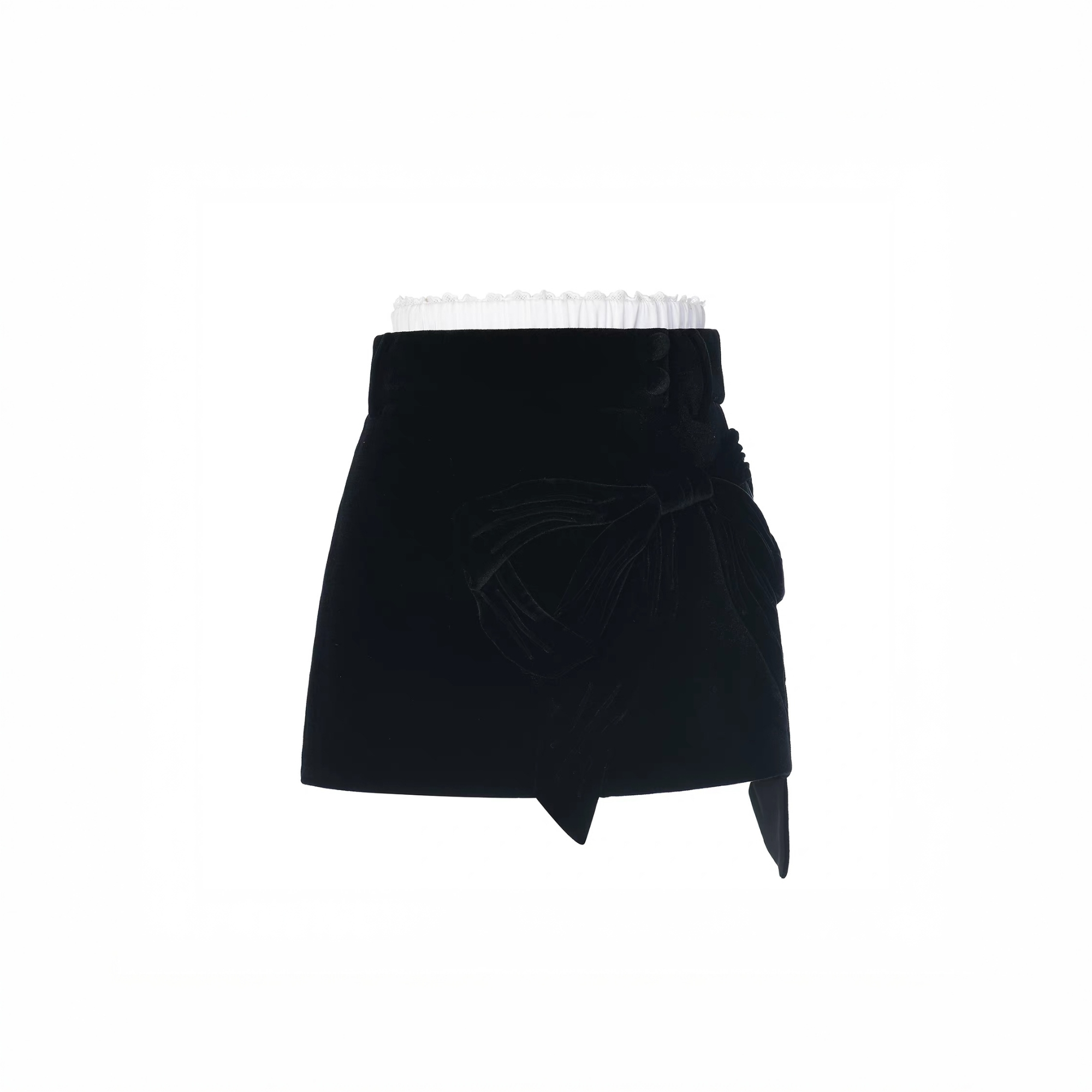 LeFame/拉飞姆2025冬季新款时尚大蝴蝶结丝绒半裙FF25D41SS042