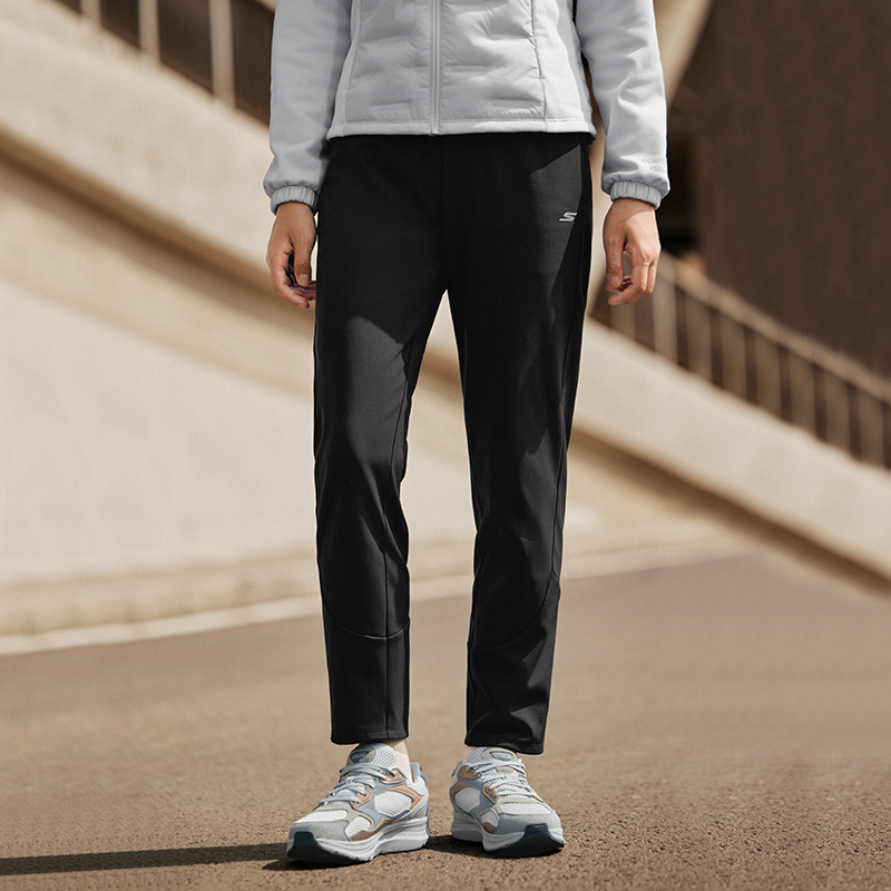 Skechers斯凯奇梭织加绒休闲长裤女2025年新款舒适保暖简约运动裤