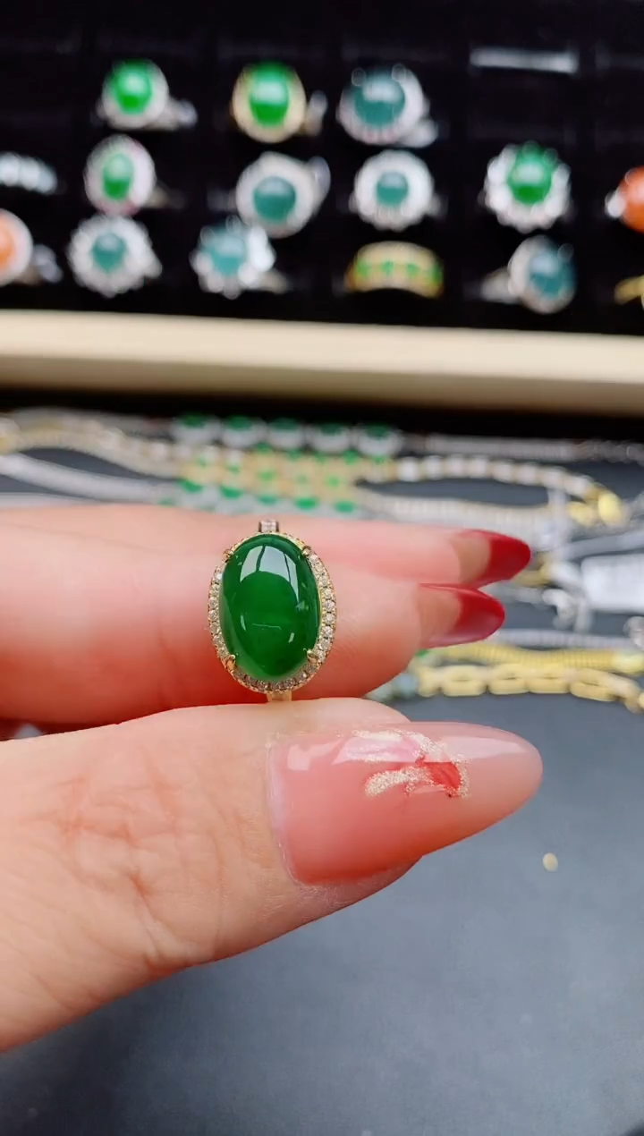 【闪购商品】翡翠戒指银S925镶嵌21321