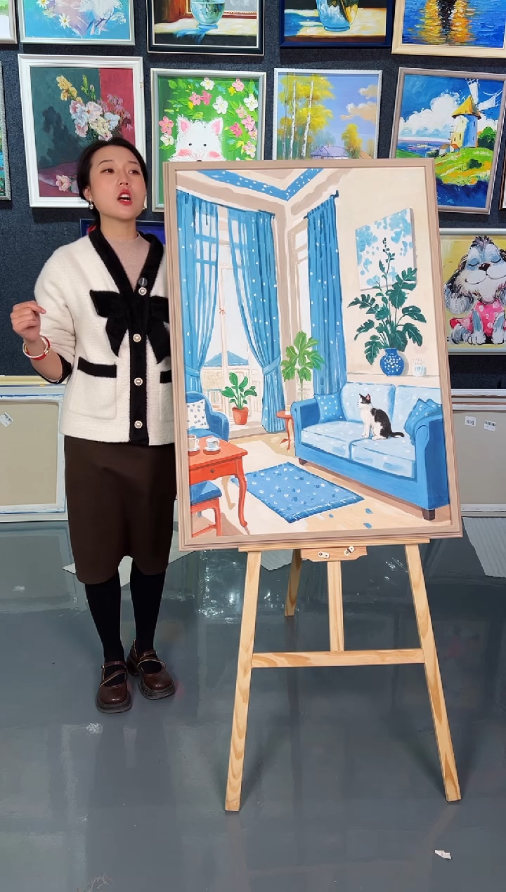 【闪购商品】油画35号 70*100猫-手绘油画