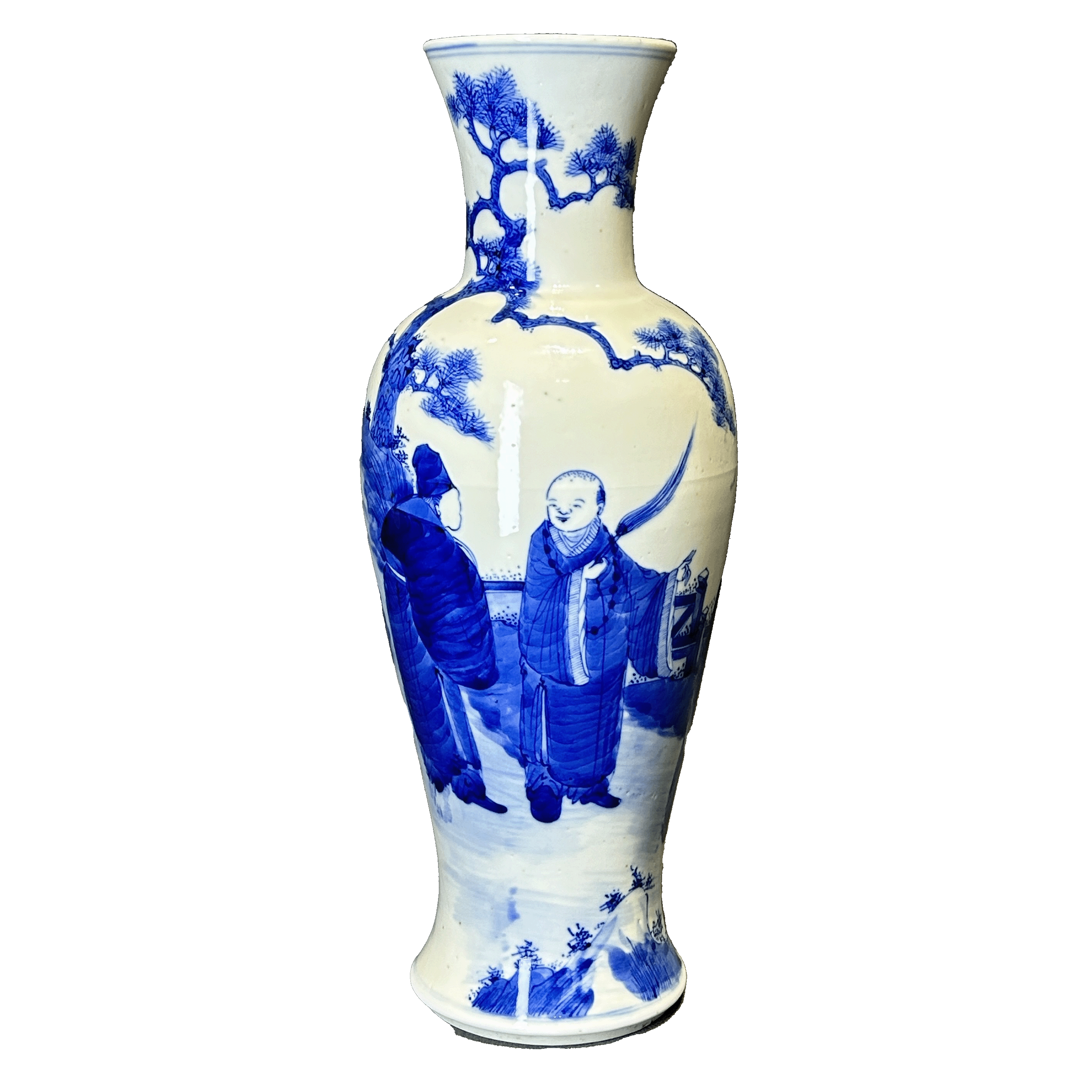 25030436x青花人物故事纹观音樽