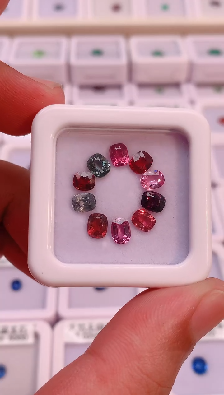 裸石尖晶石5.55-1829天然尖晶石一组10粒