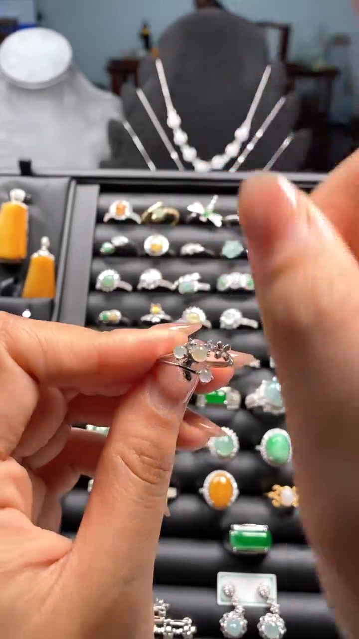 合金翡翠耳饰2  
