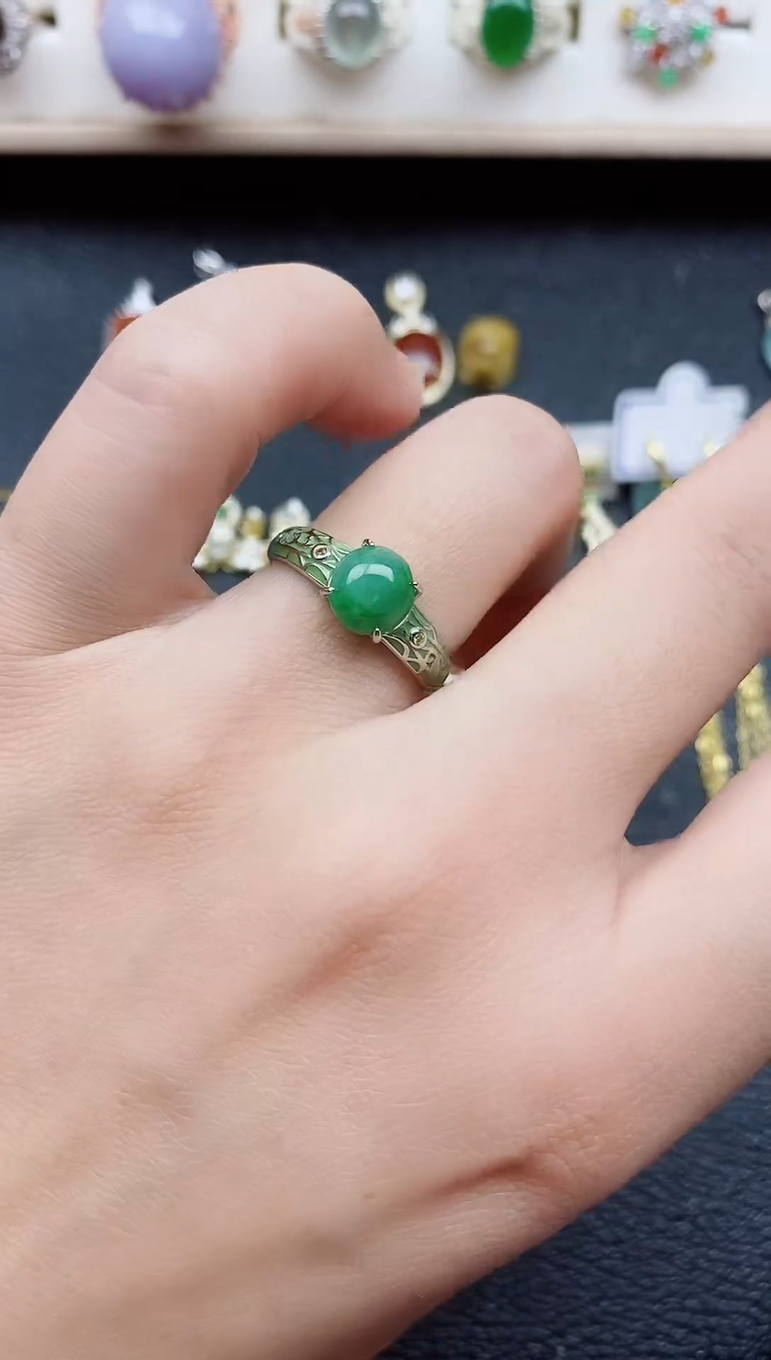 【闪购商品】翡翠戒指银S925镶嵌111111