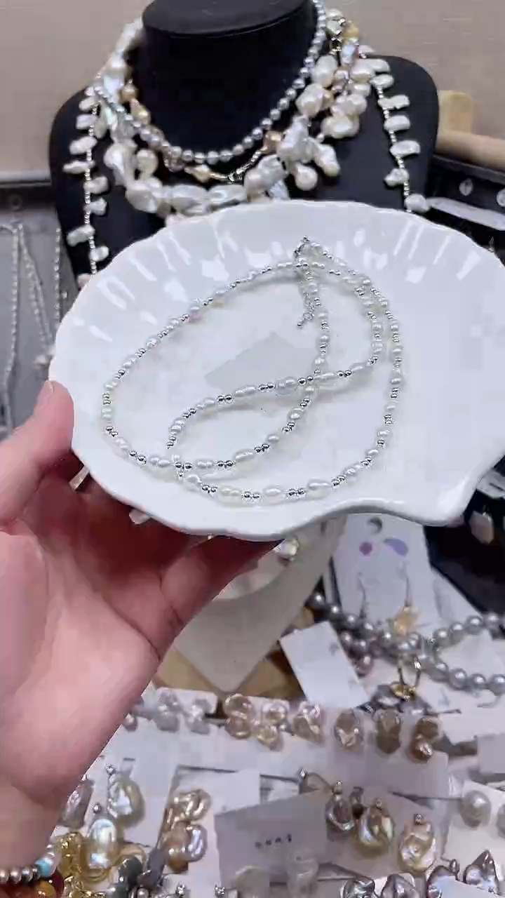 未镶嵌毛衣链淡水珍珠【纯恬饰品】