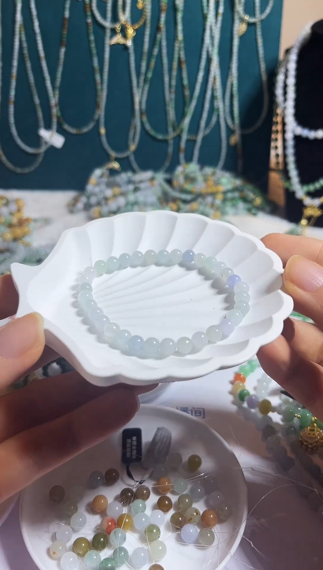 未镶嵌手链翡翠缅甸A货翡翠珠链有瑕疵6.0