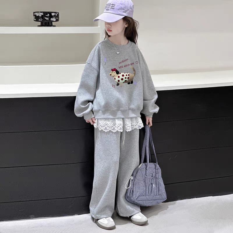 女童春装套装2025新款儿童洋气时髦卫衣女孩春秋款休闲运动两件套
