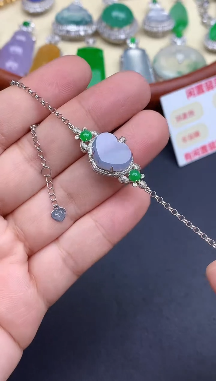 18K金镶嵌手链翡翠491-中国好珍宝