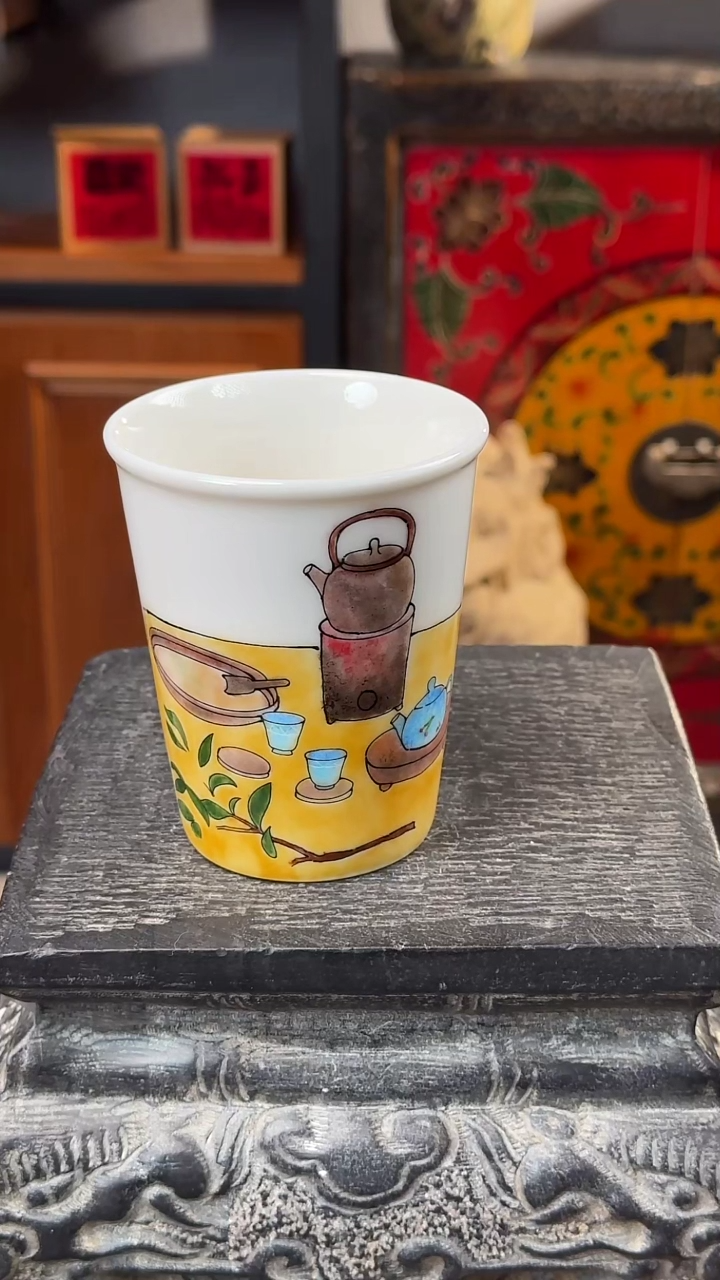 【闪购商品】摆件陶瓷釉上彩杯手工