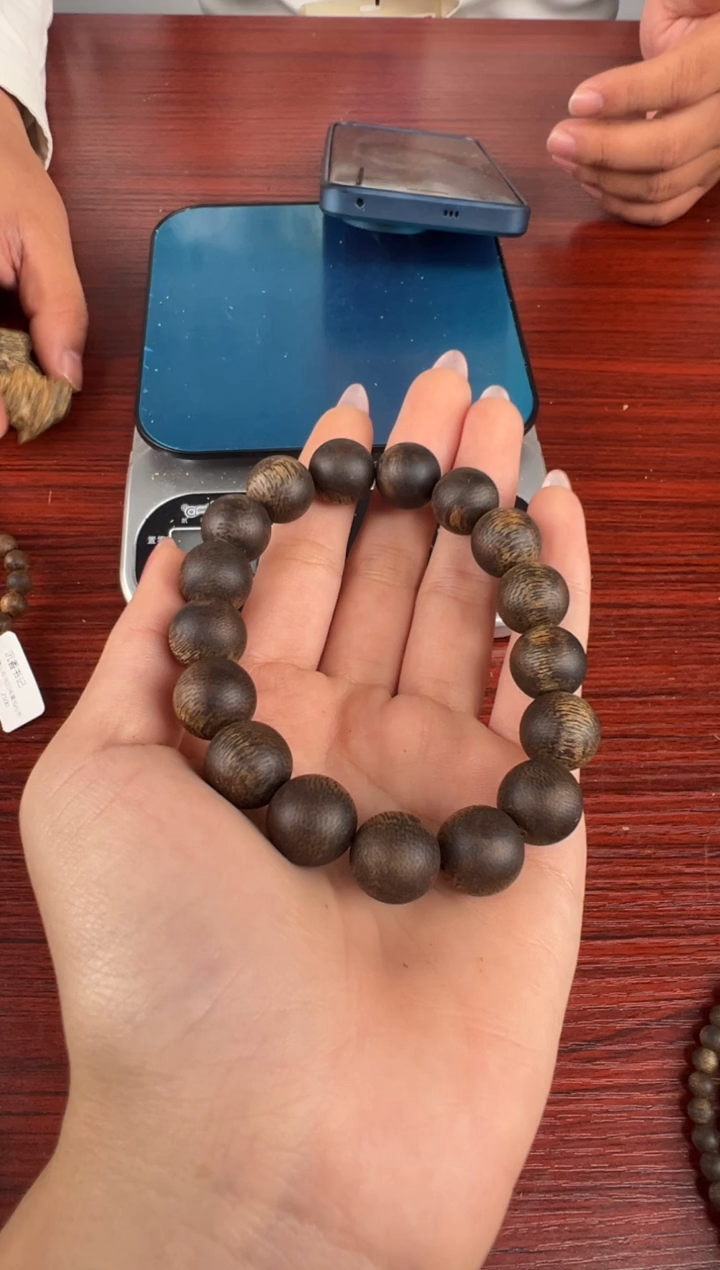 手串沉香用****1奇楠沉香沉水1.2圆珠单圈多样性发一