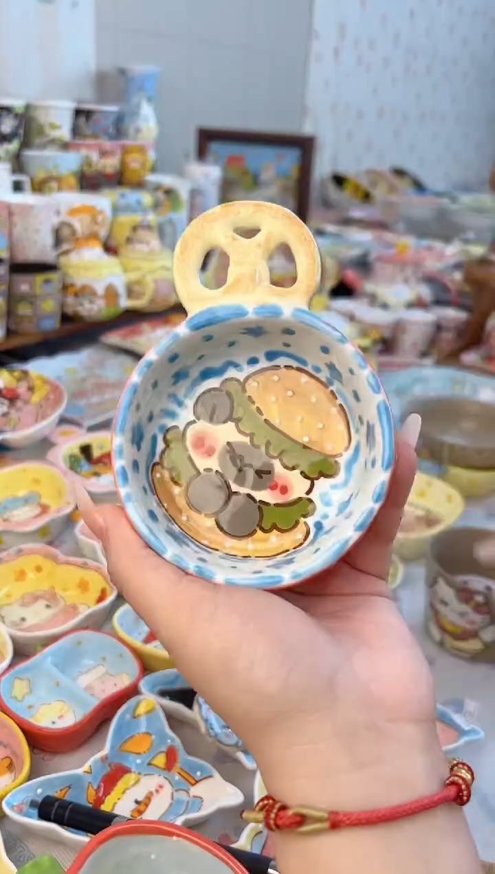 摆件陶景德镇陶瓷手绘微瑕