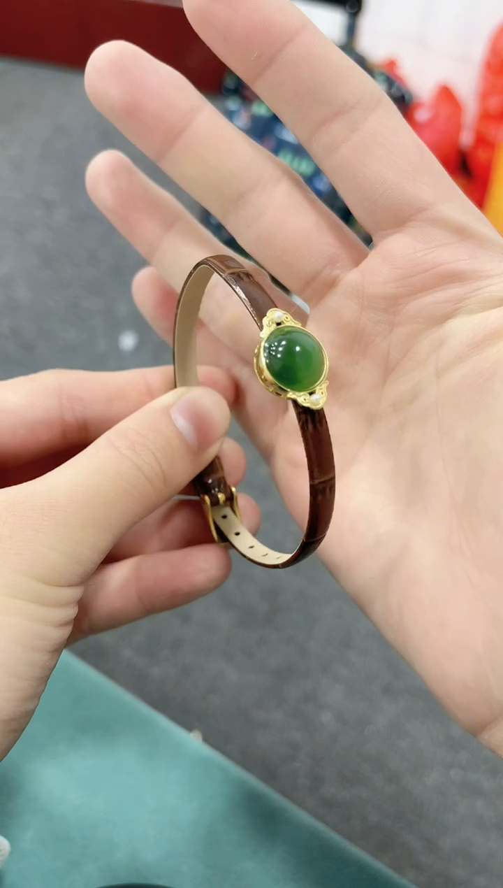 【闪购商品】和田玉手饰银S925镶嵌手牌kk