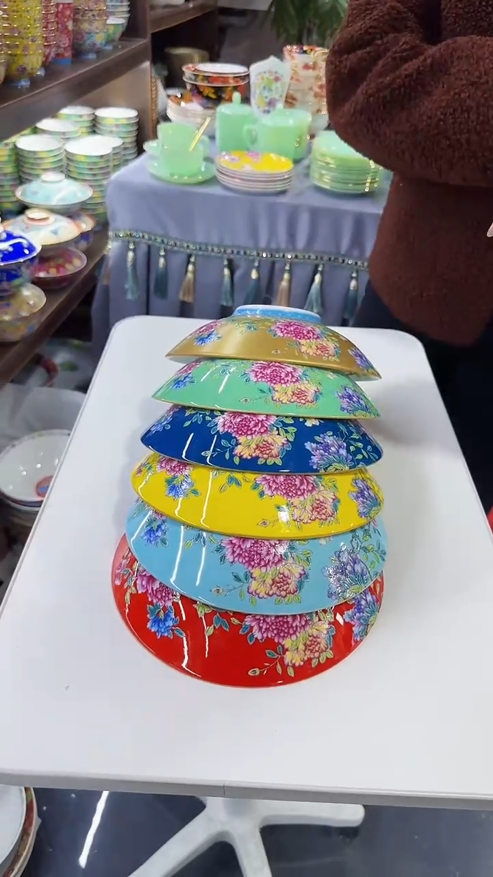 【闪购商品】瓷片景德镇元宝盘6个混色