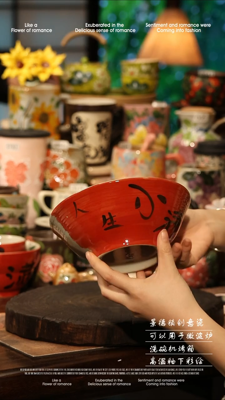 陶瓷景德镇高温釉下彩手工手绘款式