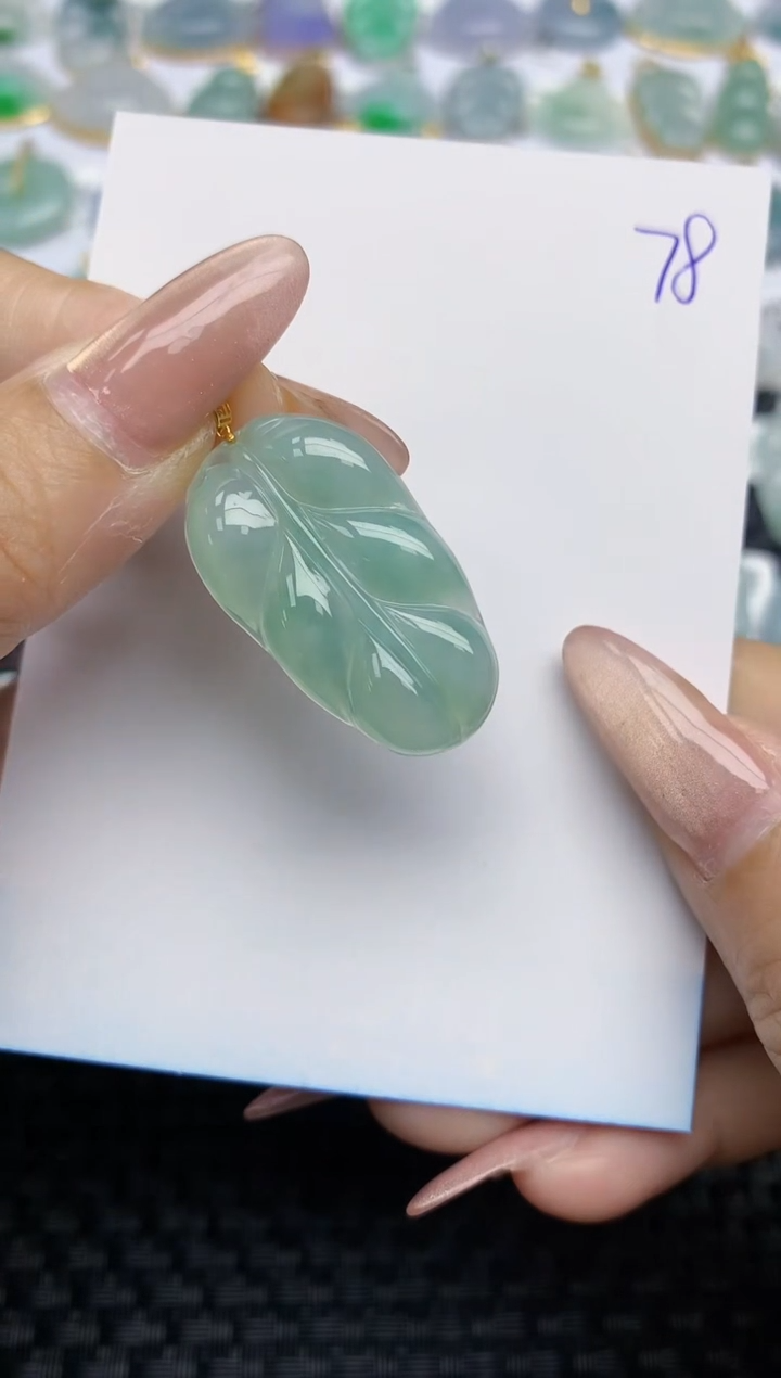 【闪购商品】翡翠颈饰18K金镶嵌天然A货翡翠 78