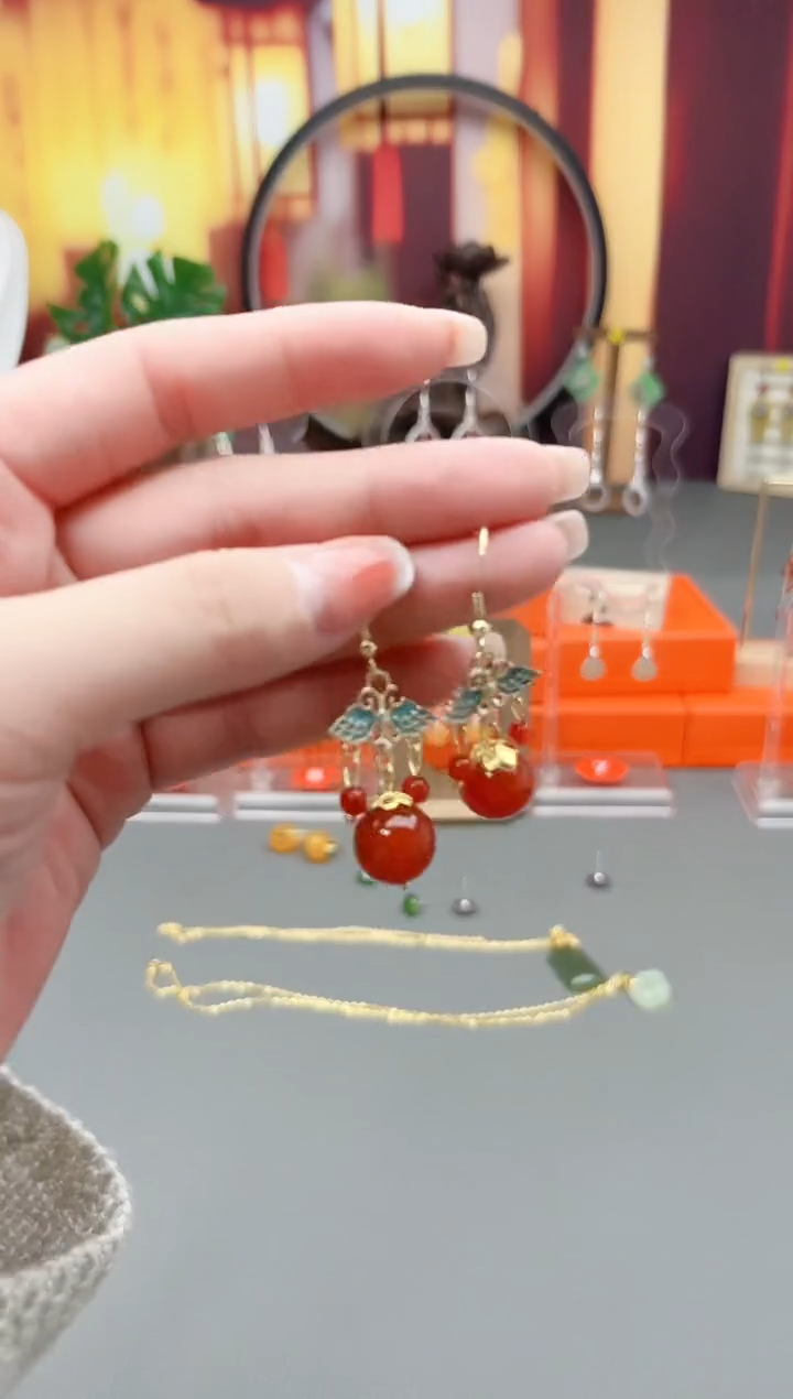 未镶嵌耳钉玛瑙/玉髓530