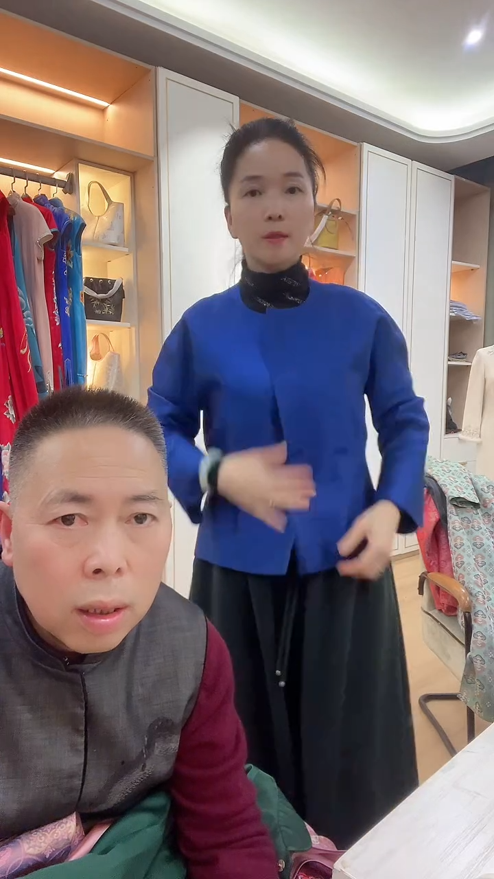 织绣克兰因蓝高定款时尚上衣外套 699 2xl码