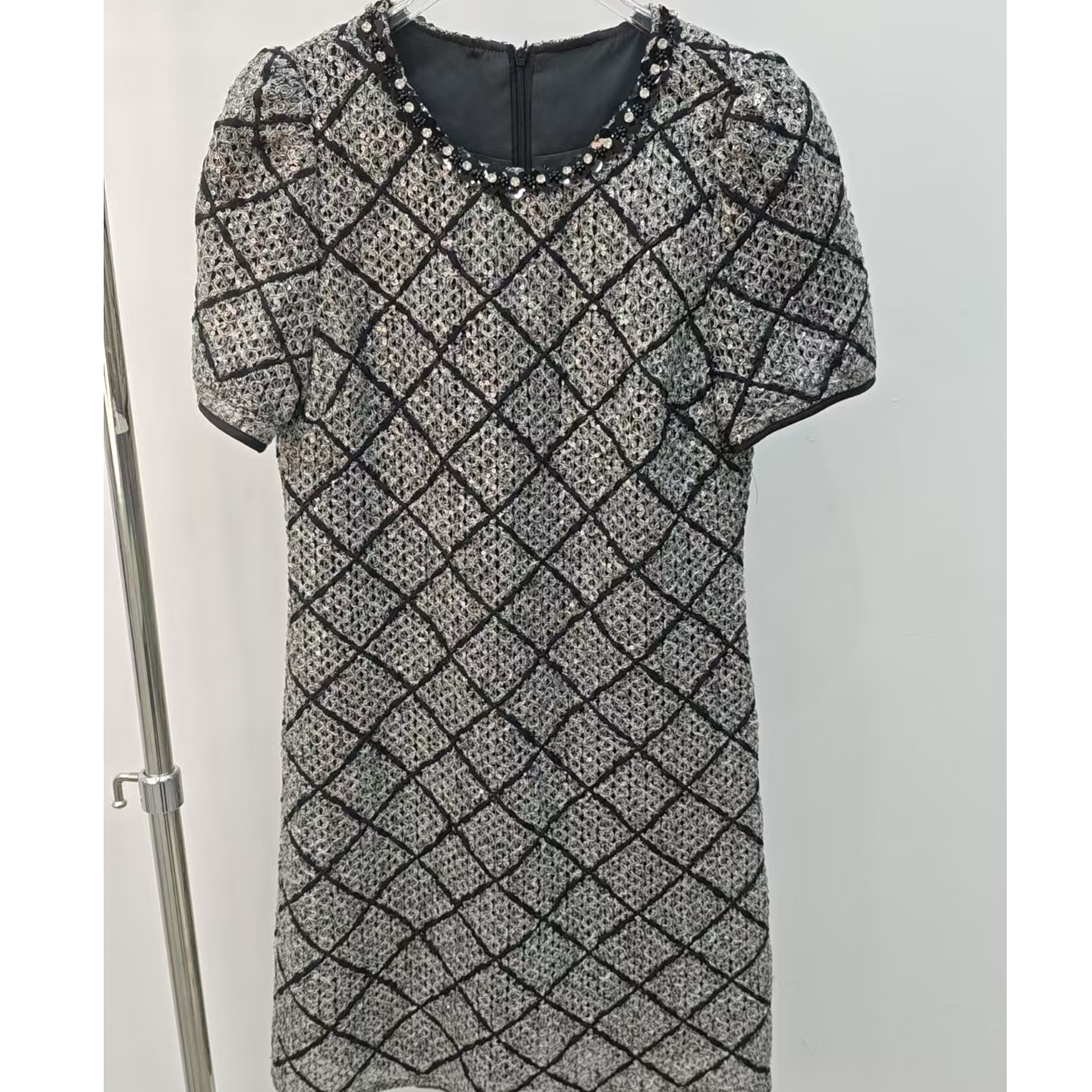 【se7en】轻职风长裙春季针织女装休闲气质女士印花轻奢裙子百搭