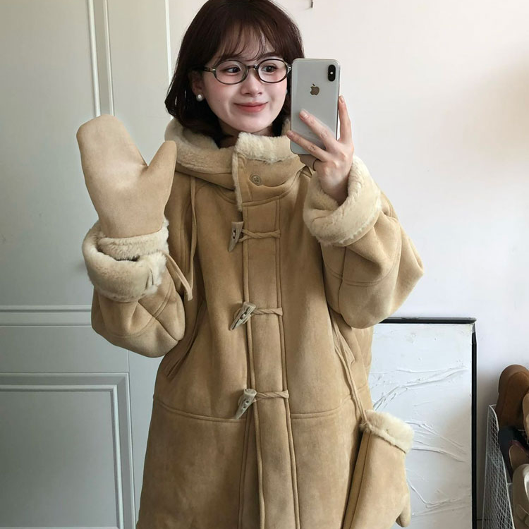 毛毛外套女2025新款复古宽松加绒加厚韩版皮毛一体时尚秋冬季